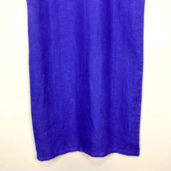 Vintage 100% Linen Maxi Dress Women’s Size S Button Front Straight Shift Column - Picture 7 of 9